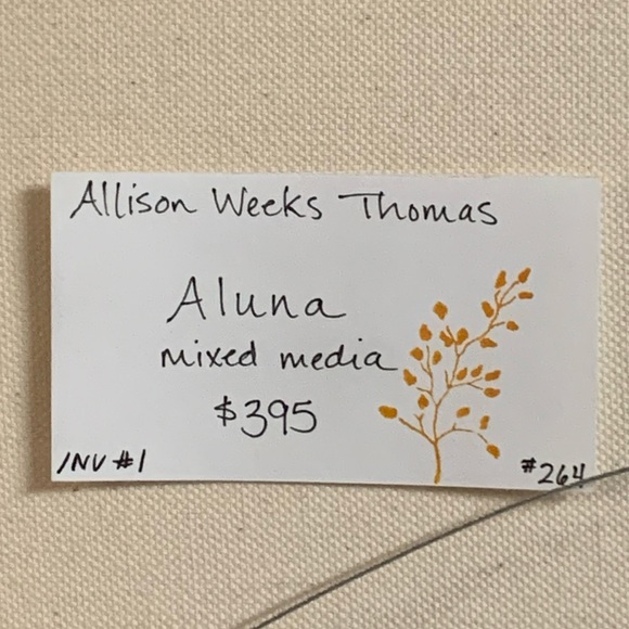 ORIGINAL PAINTING! ALLISON WEEKS THOMAS “Aluna” MIXED MEDIA ORIGINAL PAINTING! - Picture 10 of 10